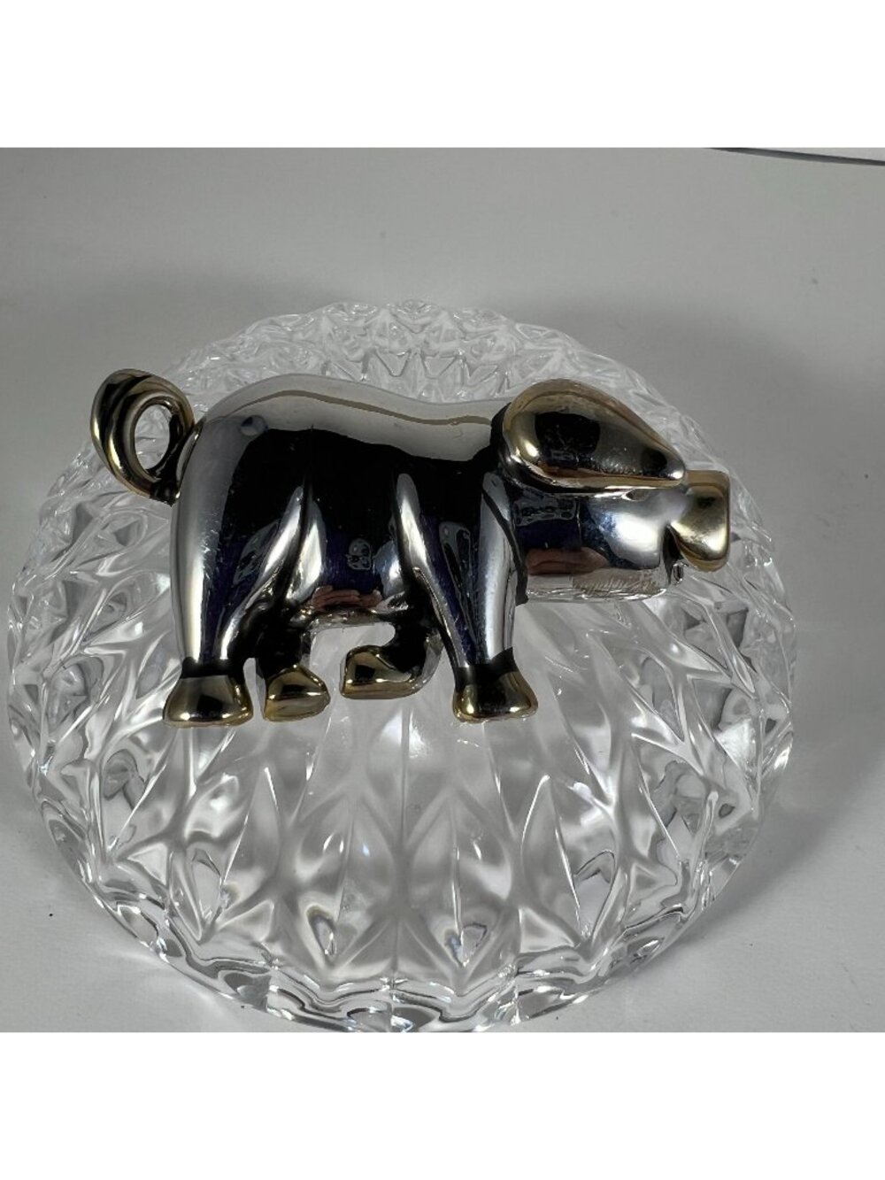Vintage Silver-Tone & Gold-Tone Pig Brooch With Detailed Design